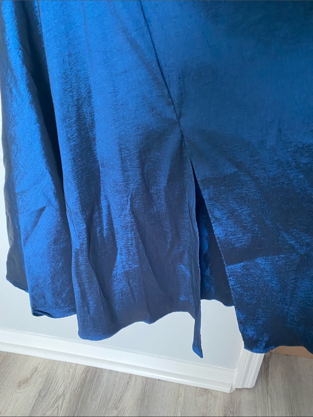 Xscape Elegant Beaded Halter Mermaid Hem Evening Full Length Gown in Deep Blue - Picture 6 of 12